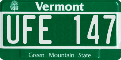 VT license plate UFE147