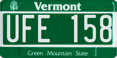 VT license plate UFE158