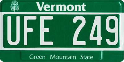 VT license plate UFE249
