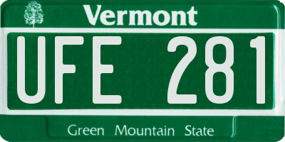 VT license plate UFE281