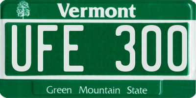 VT license plate UFE300