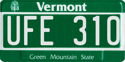 VT license plate UFE310