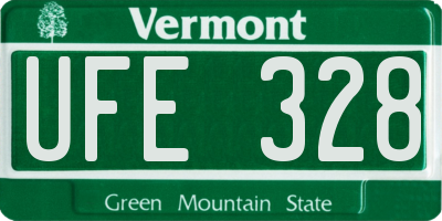 VT license plate UFE328