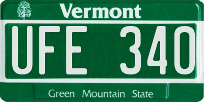 VT license plate UFE340