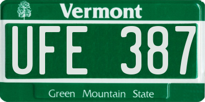 VT license plate UFE387