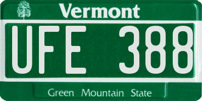 VT license plate UFE388