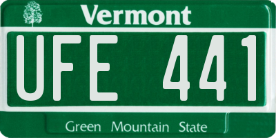 VT license plate UFE441