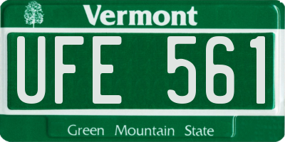 VT license plate UFE561
