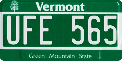 VT license plate UFE565