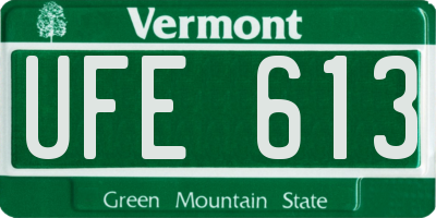 VT license plate UFE613