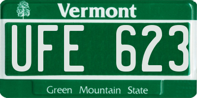 VT license plate UFE623