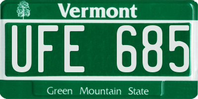 VT license plate UFE685