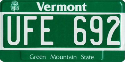 VT license plate UFE692