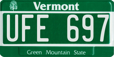 VT license plate UFE697