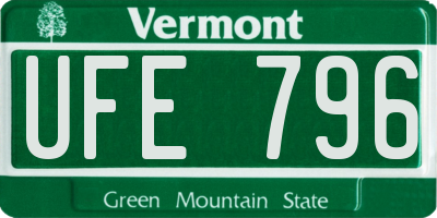 VT license plate UFE796