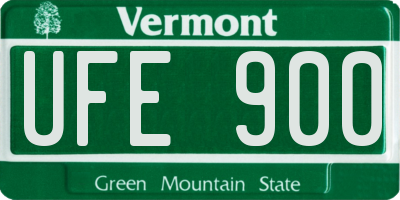 VT license plate UFE900