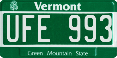 VT license plate UFE993