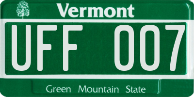 VT license plate UFF007