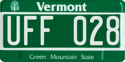 VT license plate UFF028
