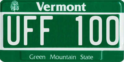 VT license plate UFF100