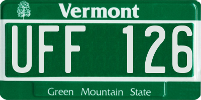 VT license plate UFF126