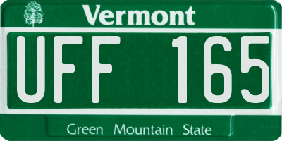 VT license plate UFF165