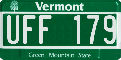 VT license plate UFF179
