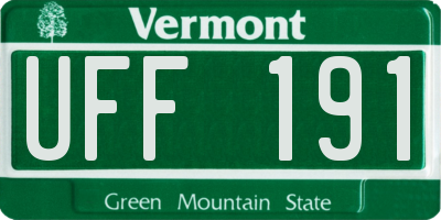 VT license plate UFF191