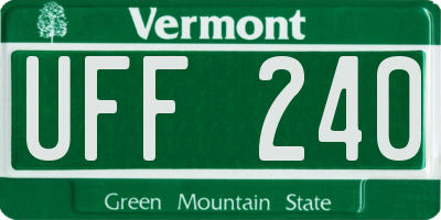 VT license plate UFF240