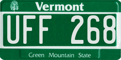 VT license plate UFF268