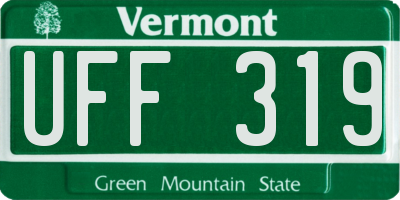 VT license plate UFF319
