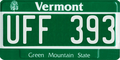 VT license plate UFF393