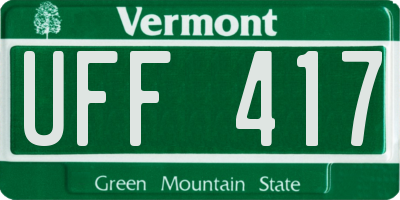 VT license plate UFF417