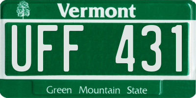 VT license plate UFF431