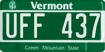 VT license plate UFF437