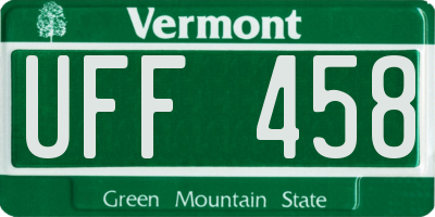 VT license plate UFF458