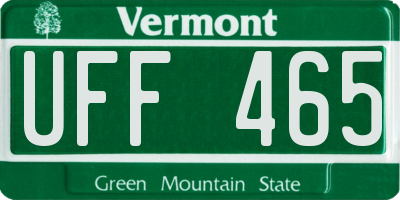 VT license plate UFF465