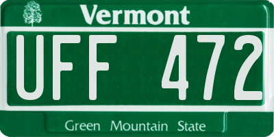 VT license plate UFF472