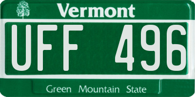 VT license plate UFF496