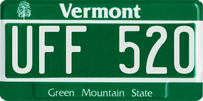 VT license plate UFF520