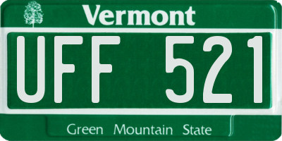 VT license plate UFF521
