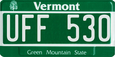 VT license plate UFF530