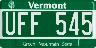 VT license plate UFF545