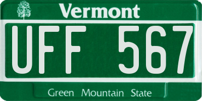 VT license plate UFF567