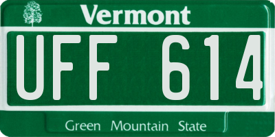 VT license plate UFF614