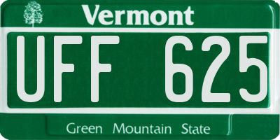 VT license plate UFF625