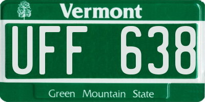 VT license plate UFF638