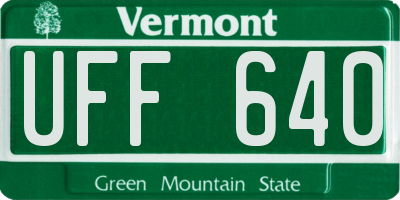 VT license plate UFF640