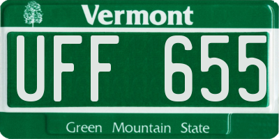 VT license plate UFF655