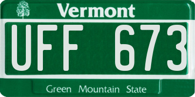 VT license plate UFF673